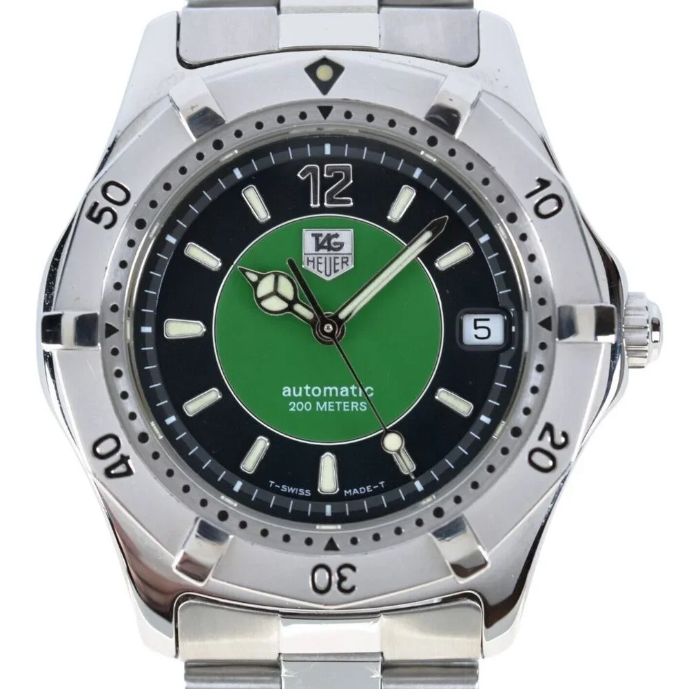 RARE Men's 38mm Tag Heuer Automatic Limited Green/ Black Dial Watch Ref: WK2115!